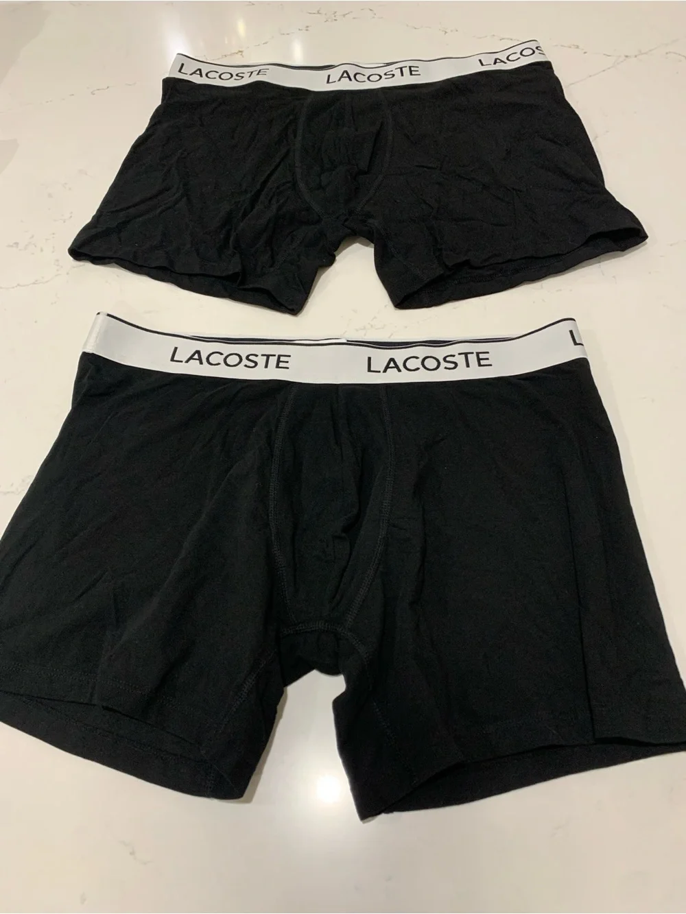 NWT Lacoste Men's Black Cotton Boxer Briefs - 2 lot Size XL